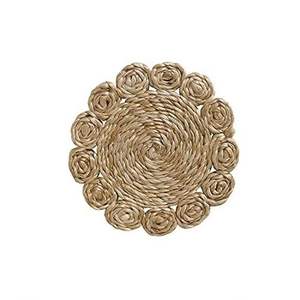 Posavasos de yute ecológicos, posavasos de bambú hechos a mano para posavasos de mimbre de ratán para sala de estar - Product Image 1