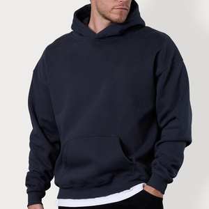 Sweat-shirt à capuche pour homme en coton 100% 500 g/m², couleur unie, surdimensionné, logo personnalisé, épaules tombantes, sweat-shirt à capuche d'hiver pour homme - Product Image 1