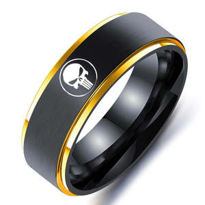 <b>Marvel</b> Punisher Anime Moissanite <b>Ring</b> Stylish Punisher Design for Comic Fans - Product Image 2