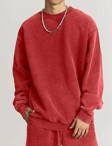 Sudadera con Capucha de Estilo Hip Hop, Lavada al Ácido, de Alta Calidad, Personalizada al por Mayor, Sudadera Vintage con Cuello Redondo para Hombre - Product Image 1