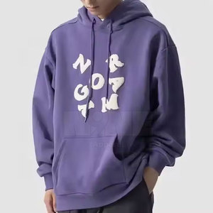 Sweats à capuche à impression bouffante de haute qualité Matériau confortable durable Motif solide Style décontracté pour la saison d'hiver en vente - Product Image 2