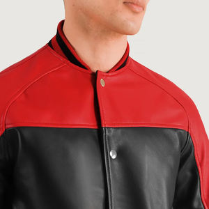 Chaqueta Varsity de cuero para hombre-Chaqueta retro sólida con botones a presión Estilo urbano informal de invierno Gran capa de aislamiento - Product Image 3