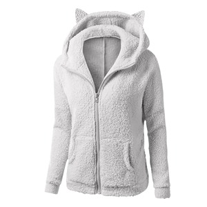 Manga larga Cómodo Sherpa Damas Cremallera Ropa casual Estilo regular Sudaderas con capucha Transpirable Sudaderas con capucha de la mejor calidad - Product Image 4