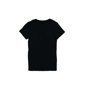 Camiseta de manga media de alta calidad para mujer, 100% algodón ropa informal con cuello en V/poliéster, camisa bordada con logotipo de impresión personalizada - Product Image 6