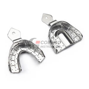 Metal Perforated Trays Reinforced Handle Autoclavable Stainless Steel For Heavy Body Silicone Putty Crown Bridge Impressions - Product Image 5