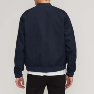 Meilleure vente personnalisé hommes Slim Fit léger toile fermeture éclair broderie Bomber veste d'hiver avec poches de haute qualité - Product Image 6