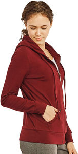 Sudadera con capucha personalizable con cremallera de Invierno para mujer, ropa informal de tela suave, mezcla de algodón 100%, opción frontal, colores personalizados de alta calidad - Product Image 2