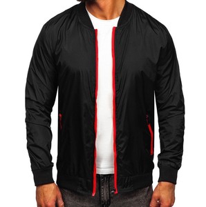 Chaquetas de cuero de talla grande para hombre, diseño acanalado de bloque de color de invierno con bordado de chenilla - Product Image 2