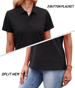 Chemises pour femmes de qualité supérieure, respirantes, en coton tricoté, décontractées, pour le golf, pour ODM, étiquette privée, approvisionnement en gros - Product Image 2