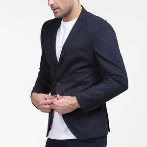 Latest Design Winter Men's Business Suits <b>Set</b> Casual Long Sleeve Black Color Plain 100% Cotton Breathable Double Breasted Custom - Product Image 4