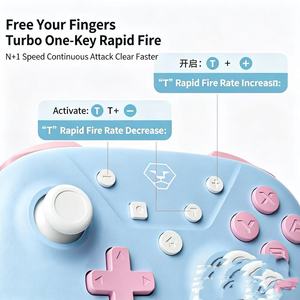 Manette de jeu sans fil à double vibration 3 modes avec contrôle de mouvement, manette Bluetooth pour Switch, PC, ordinateur, téléphone portable, jeux - Product Image 5