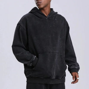 Men's Acid <b>Wash</b> Hoodie Custom Made <b>Stand</b> Collar Zipper Oversized Fit Knitted Casual Streetwear Winter Anti-Wrinkle Anti-Shrink - Product Image 4