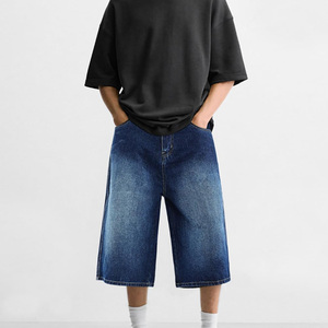 Pantalones cortos de mezclilla lavados con ácido para hombre personalizados, ajuste Vintage, logotipo Personal, etiqueta, bordado, impresión, OEM, ODM, suministro a granel - Product Image 3