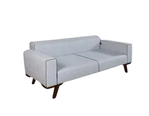 Sofa tiga tempat duduk multifungsi, kain Sofa gaya tekstil furnitur abu-abu