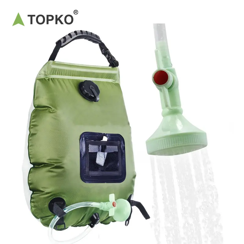 TOPKO – sac de douche d'eau Portable pour Camping en plein air, sac de bain Portable en PVC de voyage de plage, sac d'eau de Camping en plein air de 20l