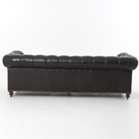 Modernes Konvertierbares 3-Sitzer Chesterfield-Sofa aus Echtleder mit Holzrahmen Luxuriöse Wohnzimmermöbel für Schulen