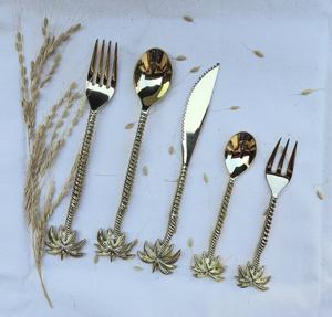 hot sale Silver Cutlery <b>Set</b> Stainless Steel <b>Flatware</b> <b>Set</b> with round handle Dinnerware <b>Set</b> mirror polished Cutlery For Hotel - Product Image 2