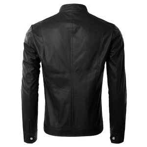 <b>Men's</b> Slim Fit <b>Sherpa</b> Real Leather <b>Jacket</b> Viscose Lining Breathable Custom High Street Zipper Closure Winter Black Color <b>Jacket</b> - Product Image 6