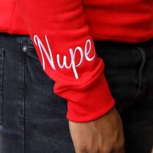 HBCU felpa in ciniglia istruita lettere ricamate rosse e bianche cotone misto fraternità greca Divine nove abbigliamento - Product Image 4