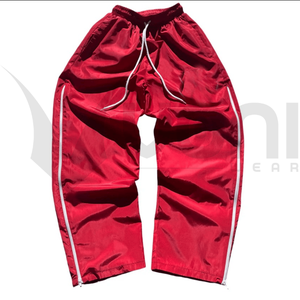 กางเกงแทร็คทรงโอเวอร์ไซส์เอวสูงแบบยูนิเซ็กซ์ ขากว้างทรงบอยเฟรนด์ ผ้าคอตตอนถัก ทรงจ็อกเกอร์ ปลายขาบาน ปักโลโก้ ดีไซน์ลำลอง - Product Image 4