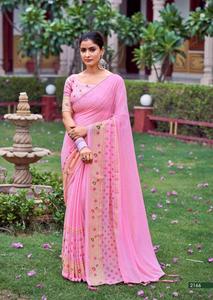 Georgette-ropa de fiesta de boda de diseñador indio, Saree con estampado de aluminio, colección de blusa de lujo, venta al por mayor, de calidad - Product Image 5
