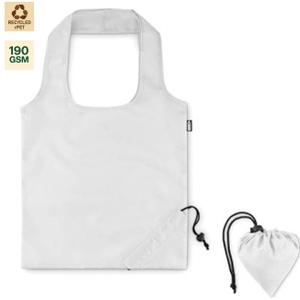 Sac de courses pliable naturel en R-PET recyclé 190 GSM, 40 x 38 cm, avec poignées épaule, logo personnalisé, vente en gros, réutilisable - Product Image 3