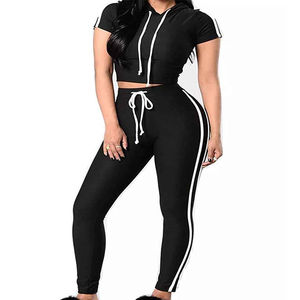 Ensemble de survêtement 2 pièces pour femme avec logo brodé personnalisé, haut et short lavés, 100% coton, tenues 2026 - Product Image 5