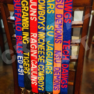 สายกระเป๋าลูกปัดแก้วลายตารางสีน้ำเงิน CRYSTAL CRAFT ประดับด้วยลูกปัดเม็ดเล็กสีขาวทองแบบกำหนดเอง เครื่องประดับแฟชั่นอินเดียสำหรับกระเป๋า - Product Image 5