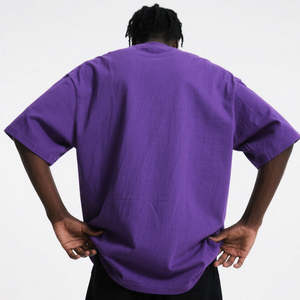 Camiseta personalizada Vintage de gran tamaño de 220 gramos de peso pesado 100% algodón para hombre, ropa de calle transpirable informal con logotipo frontal de talla grande - Product Image 2