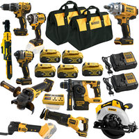 Vente directe d'usine, kit combiné sans fil DEWALT avec 5 batteries et chargeur, meuleuse, perceuse, clé à chocs, kit combiné d'outils électriques 20 en 1