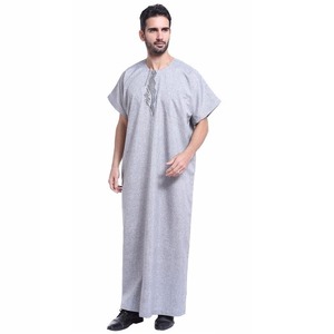 Vêtements islamiques musulmans Demi-manche Hommes Thobe Jubba Daffah Vêtements de prière musulmans Pakistan Made New Arrival Confortable Respirant - Product Image 1