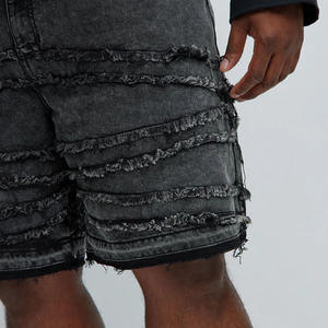 Pantalones cortos de mezclilla Ropa de calle Pantalones cortos de mezclilla de algodón sueltos Pantalones cortos de hombre de temporada de verano de lavado oscuro vintage personalizados Cómodos y ligeros - Product Image 2