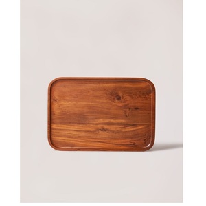 Modern Wooden Plate <b>Tree</b> Bark Finish Square Decorative Platter for Home Kitchen Use Wedding & <b>Ramadan</b> Occasions - Product Image 1