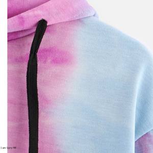 Alta calidad de las mujeres de hombro frío Tie Dye Pullover Hoodies Casual Ladies Sexy Crop Top Pullover Hoodies - Product Image 4