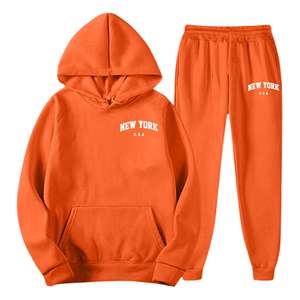 Latest Premium Warm Fabric Men's <b>Orange</b> Tracksuit For Winter Wear <b>Hoodie</b> & Sweatpants Available At Wholesale Price - Product Image 4