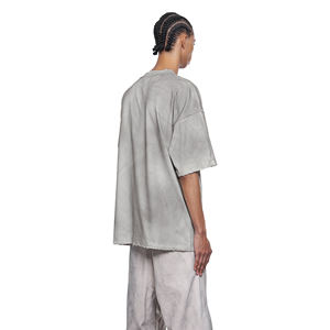 เสื้อยืดผู้ชายโอเวอร์ไซส์วินเทจผ้าคอตตอน100% กันแดดผ้าคอตตอนฟอกสีกรดสีตุ่นหรูหราโลโก้ออกแบบได้ตามต้องการ - Product Image 5