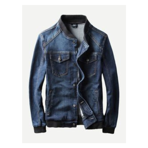 Veste à capuche à col montant en toile OEM pour hommes Vêtements d'extérieur décontractés Automne Poches à fermeture éclair Coupe régulière pour hommes - Product Image 5