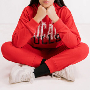 Nuevo diseño profesional mujer impreso chándales venta al por mayor bajo precio algodón impreso chándales - Product Image 4