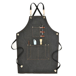 Logotipo personalizado Lona Chef Algodón Camarero Unisex Uniforme Cocinar Cocina Bar Delantales Trabajo Largo Comercial Café Restaurante Delantales - Product Image 1