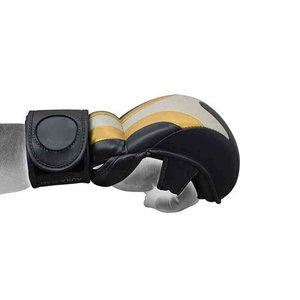 Leather <b>Half</b> Finger Training Gloves For Martial Arts Unisex <b>Slip</b>-On Wrist Support - Product Image 2