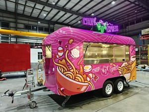 Remorque mobile ORANGE RV Rose Noodle Delicious Mobile Food Trailer Soupe Pizza Hamburger BBQ Food Truck Fashion Food Van Mobile Business - Product Image 4