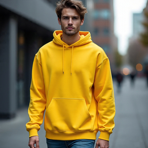 Plus Size 500 GSM Hoodie Men's Outdoor Heavyweight Pullover Long Sleeve Loose Fit Oversize Men Hoodie - Product Image 6