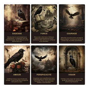 ชุดไพ่ทาโรต์ฝรั่งเศส Intuition Du Corbeau - ชุดไพ่ทาโรต์ฝรั่งเศสที่มีธีมความรู้สึกทางจิตวิญญาณของอีกา - Product Image 2