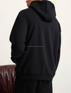 Sudadera con capucha de gran tamaño para hombre Sudadera con capucha de lana de peso pesado Sudadera con capucha de algodón Ropa de calle Lisa Sudadera con capucha con bolsillo - Product Image 4