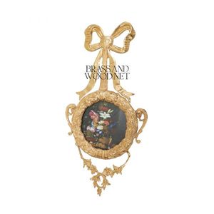 Sứ Hoa Tường mảng bám trong mạ Vàng rắn brass khung với Ribbon trang trí - Product Image 1