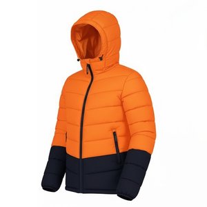 New Wholesale Custom Design Men's High Quality Orange And Black Puffer Jackets Eco Friendly Hooded Bubble Jackets Outwear Trendy - Product Image 6