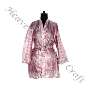 KS002 Bohemian Silk Vintage Sari Kimono Short Robe - Summer Beach Wear Bikini Silk Cover Up-Venta al por mayor Silk Sari Vintage Sari - Product Image 1