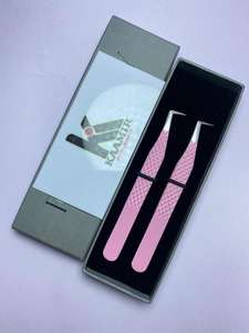 Pince à épiler pour cils de salon, ultra légère, anti-fatigue, en acier inoxydable, anti-magnétique, poignée confortable, pointe lisse - Product Image 6