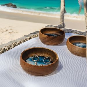 Bol en résine de bois élégant avec accent en agate naturelle Spécial Ramadan - Product Image 3