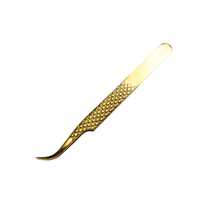 Top nouveau outil d'extensions pointues de pinces à cils plaquées or en acier inoxydable de salon à haute densité - Product Image 2